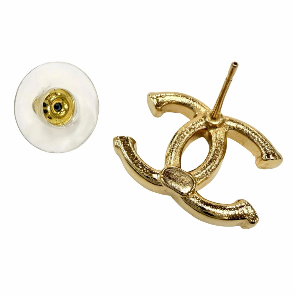 CHANEL Gold Logo Earrings - Picture 6 of 7